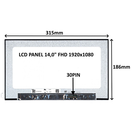 LCD PANEL 14,0" FHD 1920x1080 30PIN MATNÝ IPS / BEZ ÚCHYTŮ