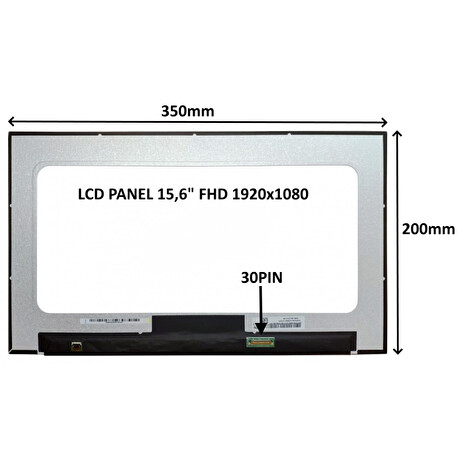 LCD PANEL 15,6" FHD 1920x1080 30PIN MATNÝ / BEZ ÚCHYTŮ
